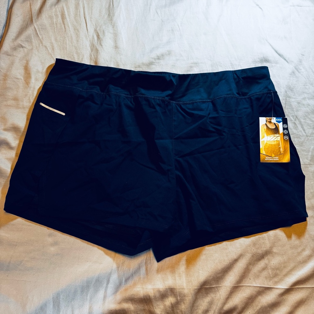 Avia Navy Blue Women's Athletic Running Workout Shorts With Liner XXXL